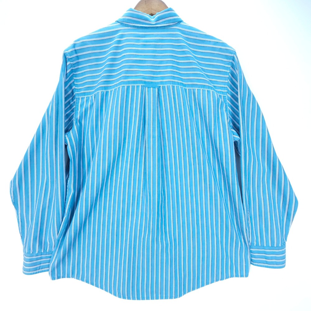 Chaps Shirt Mens Large Blue Y2K Striped Long Sleeve Button Down Easy Care L - Picture 2 of 7